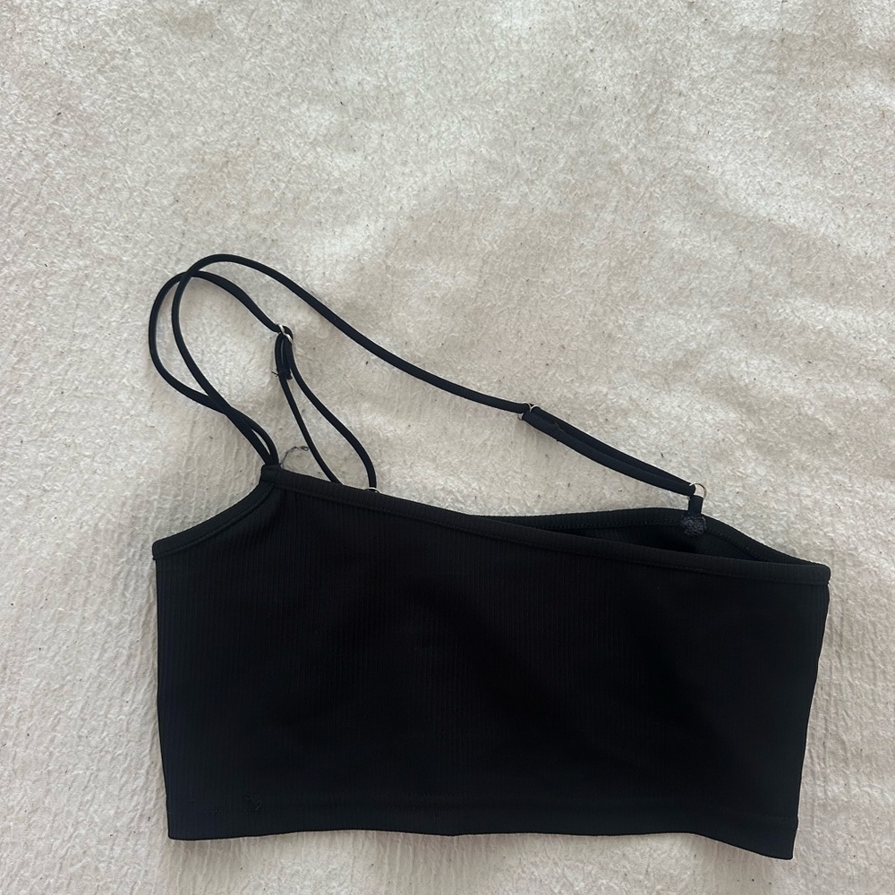 Edikted Black Asymmetrical Crop Top